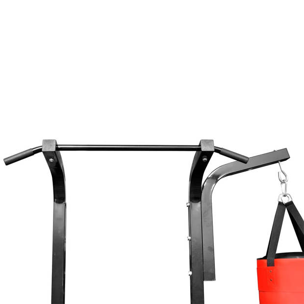 The Living Store Fitnessapparaat - Multifunctioneel Sit-Up bankje met Boksbal - 182 x 125 x 218 cm - Max - 100 kg