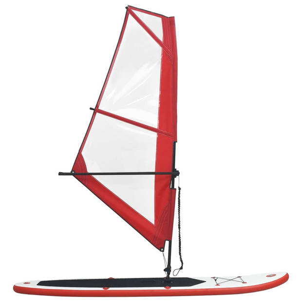 The Living Store Stand Up Paddleboard - Opblaasbaar - 330 x 72 x 10 cm - Rood en wit - 100 kg draagvermogen