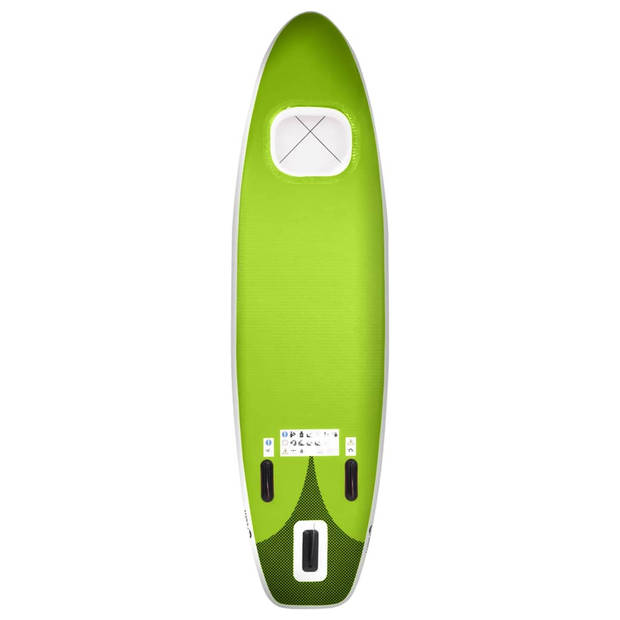 The Living Store Stand Up Paddleboardset opblaasbaar 360x81x10 cm groen - SUP board