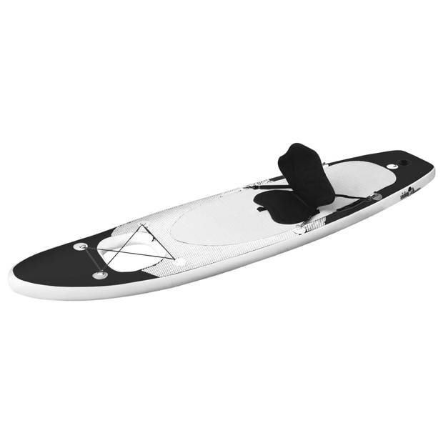 The Living Store SUP Board - Opblaasbaar - 300 x 76 x 10 cm - PVC - Met venster - Zwart