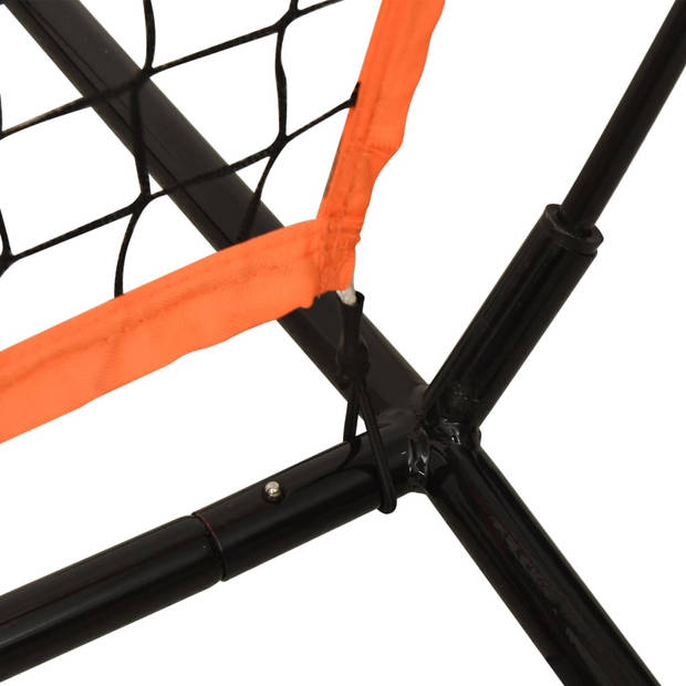 The Living Store honkbalnet - Staal en glasvezel frame - Polyester net - 219x107x212 cm - Rood en zwart