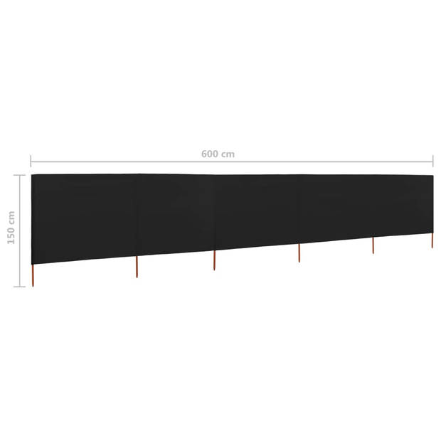 The Living Store Windscherm 5-paneels - 600x120cm - inklapbaar