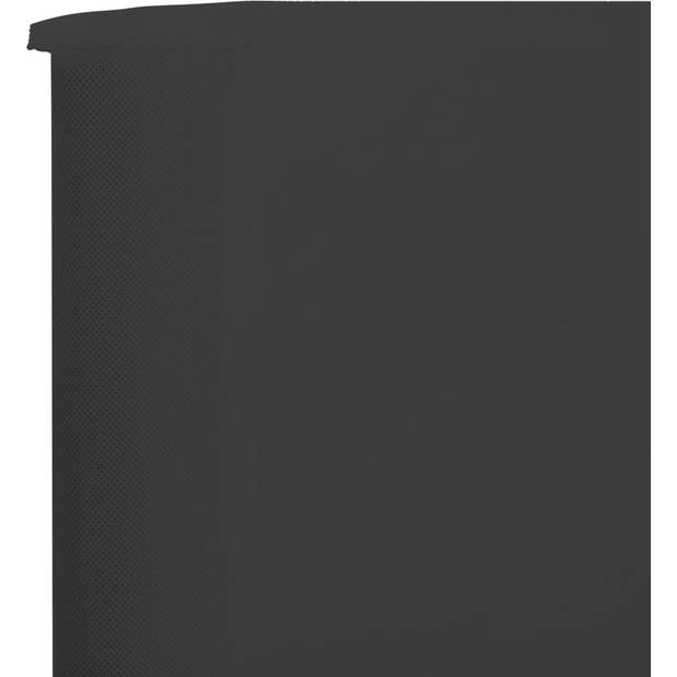 The Living Store Inklapbaar Windscherm 5-panelig - 600 x 80 cm - Nonwoven stof en hout - antraciet