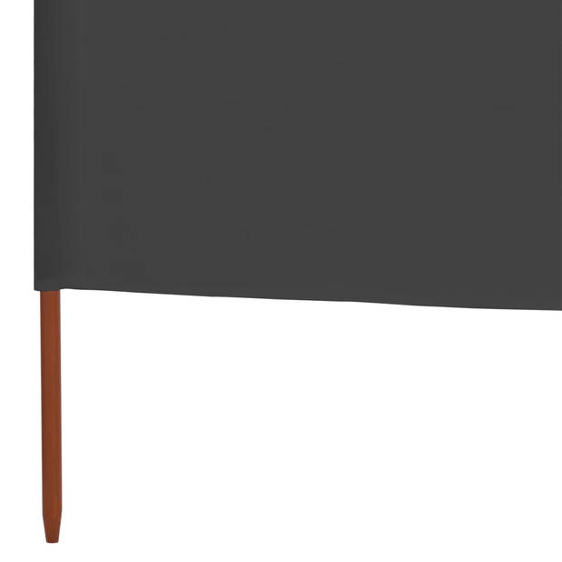 The Living Store Inklapbaar Windscherm 5-panelig - 600 x 80 cm - Nonwoven stof en hout - antraciet