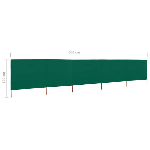 The Living Store Inklapbaar Windscherm - 600 x 160 cm - Groen - Nonwoven stof