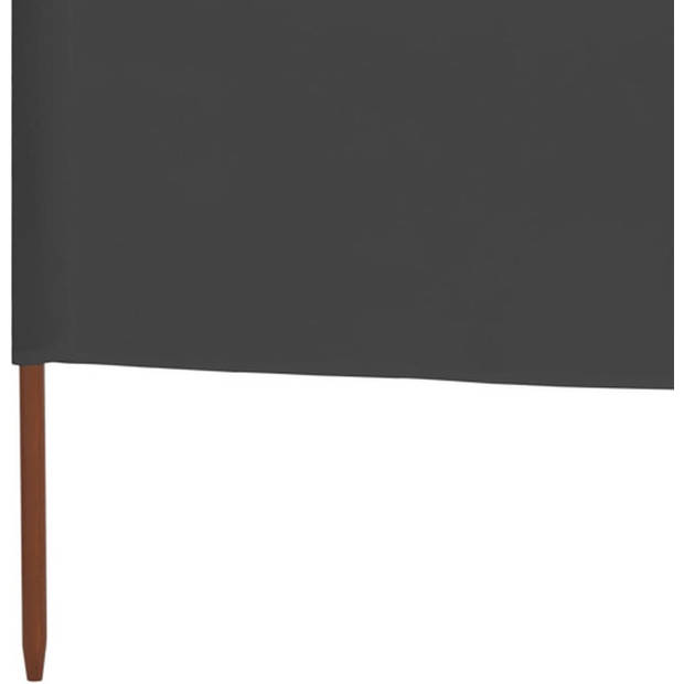 The Living Store Inklapbaar Windscherm - 1200 x 80 cm - Antraciet - Nonwoven stof en hout