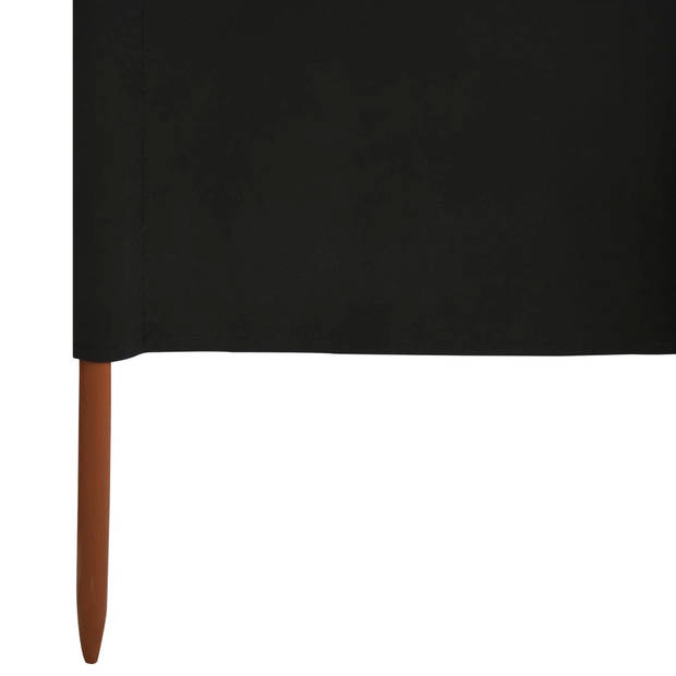 The Living Store Inklapbaar Windscherm - 400 x 160 cm - Zwart Nonwoven Stof en Hout