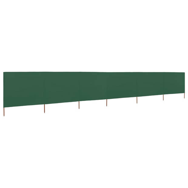 The Living Store inklapbare Windscherm - groen - 800 x 80 cm - nonwoven stof - houten paal