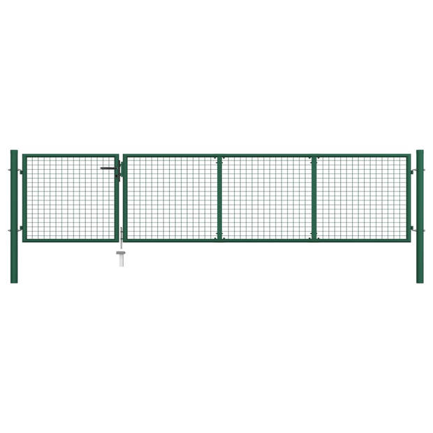 The Living Store Tuinpoort Groen - 350 x 125 cm - Staal Robuust en veilig incl - slot