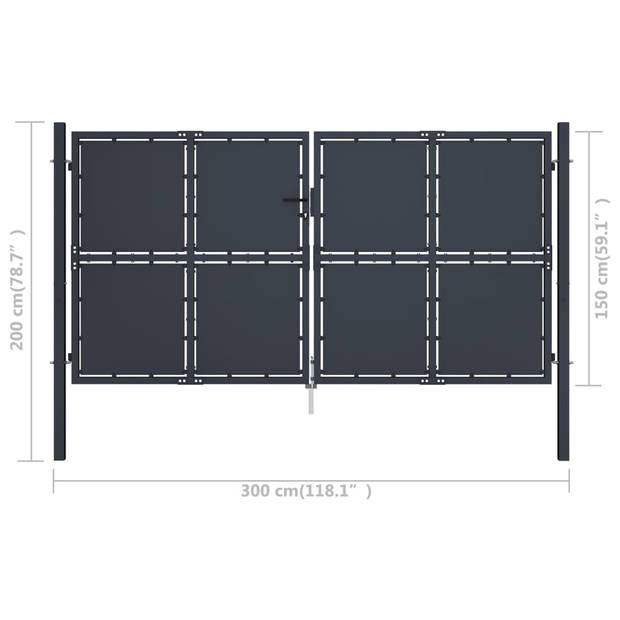 The Living Store Hekpoort - Staal - 300x200 cm - Antraciet