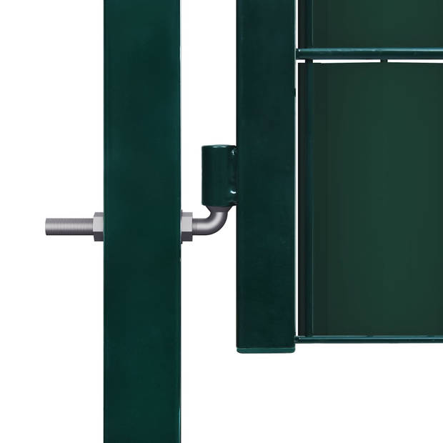 The Living Store Tuinpoort Stevig Groen PVC/Staal 100x81cm - Vergrendelbaar