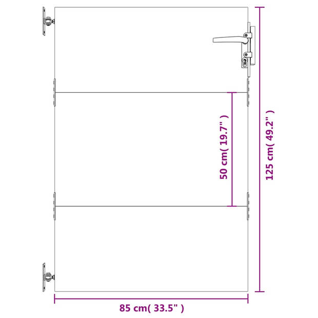 vidaXL Poort 85x125 cm cortenstaal