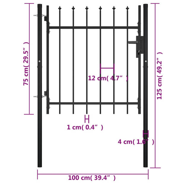 The Living Store Tuinpoort Staal - 75 cm - Elegant design