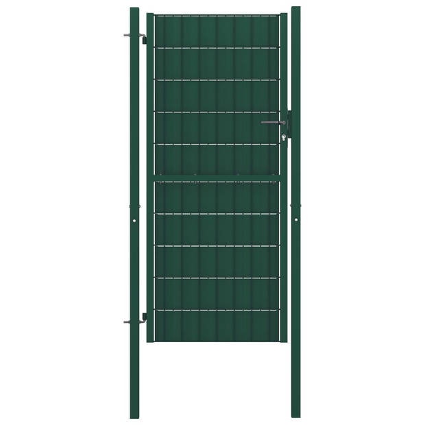 The Living Store - Tuinpoort PVC-Staal - 100 x 204 cm - Groen