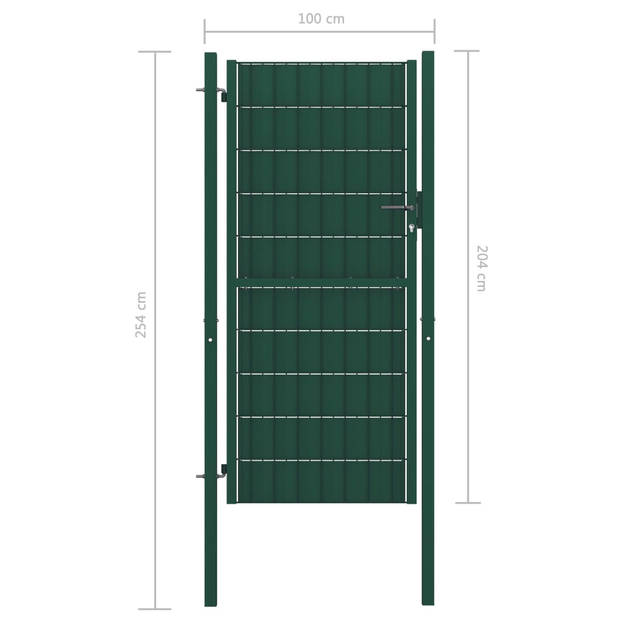 The Living Store - Tuinpoort PVC-Staal - 100 x 204 cm - Groen