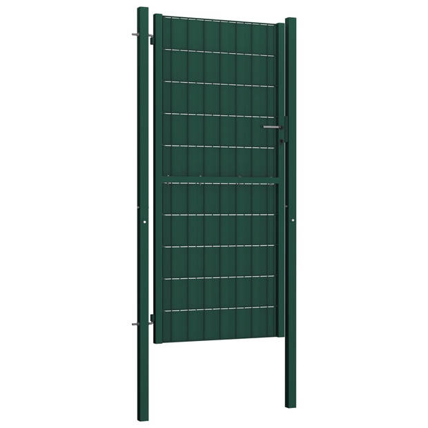 The Living Store - Tuinpoort PVC-Staal - 100 x 204 cm - Groen