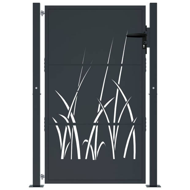 The Living Store Tuinpoort - Staal - Antraciet - 105 x 130 cm - Lasergesneden design - Afsluitbaar