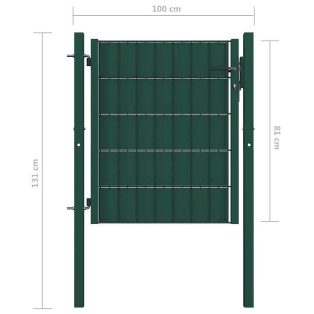 The Living Store Tuinpoort Stevig Groen PVC/Staal 100x81cm - Vergrendelbaar