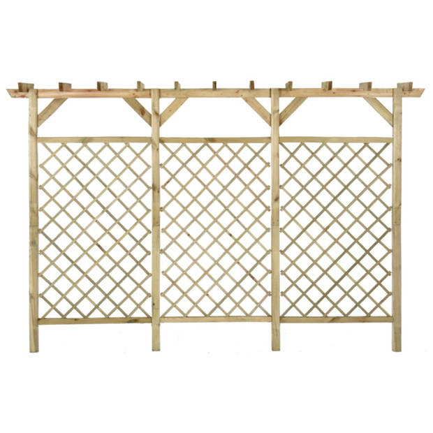 The Living Store Schutting Met Trellis en Pergola - 300 x 50 x 200 cm - Grenenhout