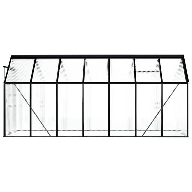 The Living Store Kweekkas - 190 x 430 x 125/195 cm - Aluminium - Polycarbonaat - 8.17 m²