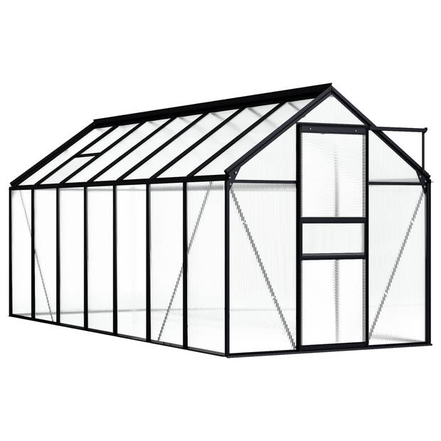 The Living Store Kweekkas - 190 x 430 x 125/195 cm - Aluminium - Polycarbonaat - 8.17 m²