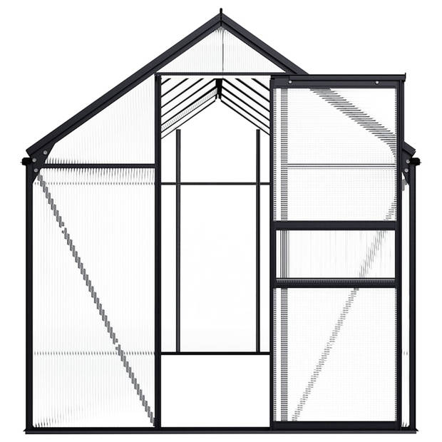 The Living Store Kweekkas - 190 x 430 x 125/195 cm - Aluminium - Polycarbonaat - 8.17 m²