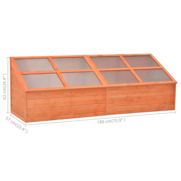 The Living Store Tuinkas 180x57x62 cm hout - Kas