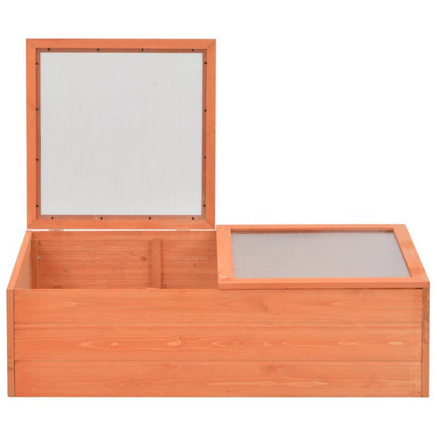 The Living Store Houten Broeikas - 100 x 50 x 34 cm - PC platen - Waterbestendig