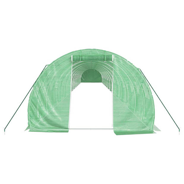 The Living Store Broeikas 24 x 3 x 2 m - Groen - PE en gegalvaniseerd staal