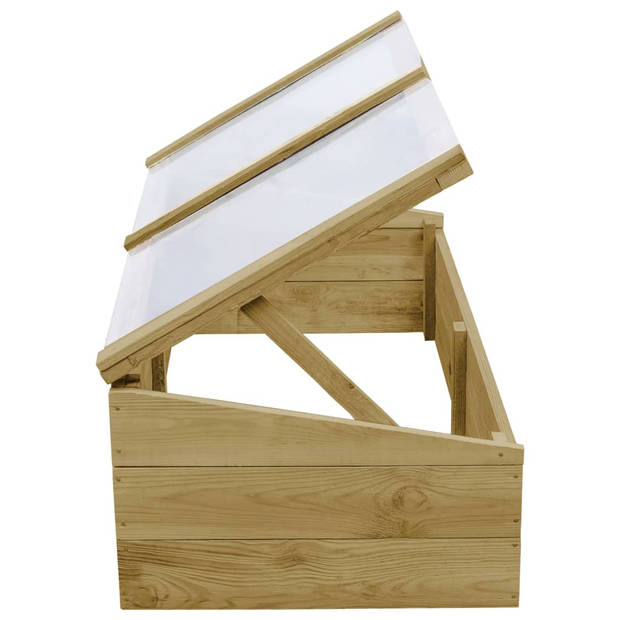 The Living Store Houten kweekbak - 100 x 50 x 25/35 cm - Met overkapping