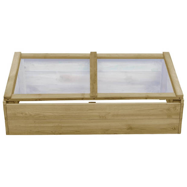 The Living Store Houten kweekbak - 100 x 50 x 25/35 cm - Met overkapping