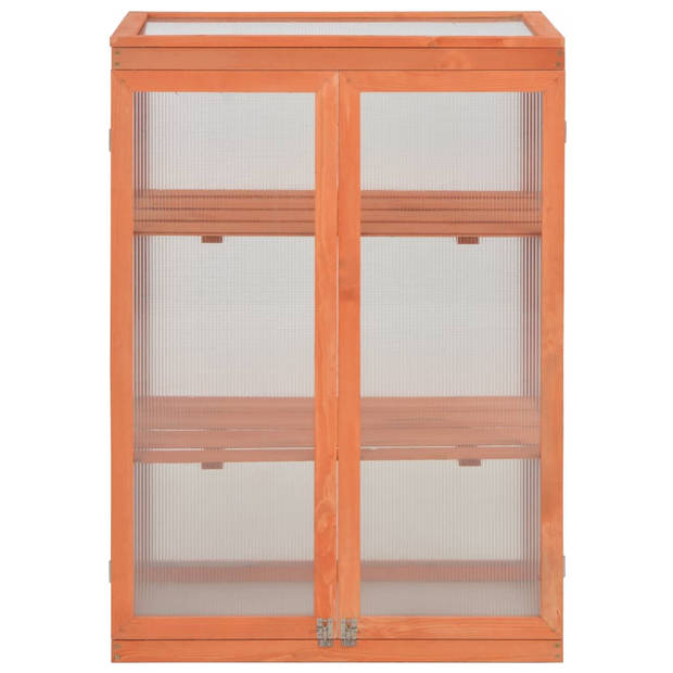 The Living Store Kweekkas - Houten kas - 75 x 47 x 109 cm - Met 2 schappen en 2 deuren