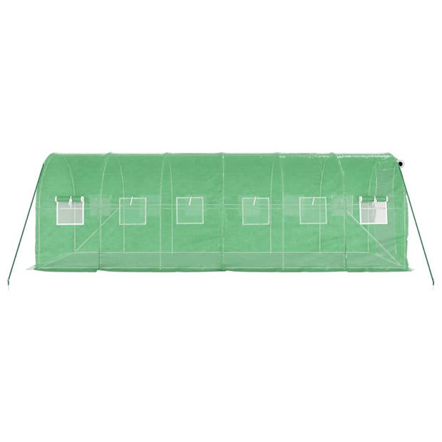 vidaXL Tuinkas met stalen frame 12 m² 6x2x2 m groen