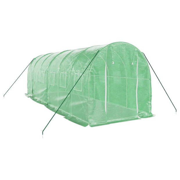 vidaXL Tuinkas met stalen frame 12 m² 6x2x2 m groen