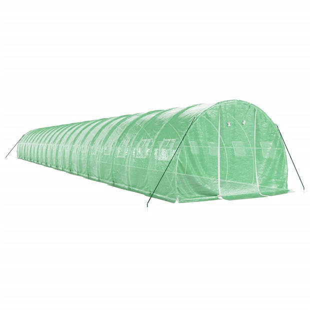 The Living Store Broeikas - XXL - Groen - 20 x 3 x 2 m - PE en gegalvaniseerd staal