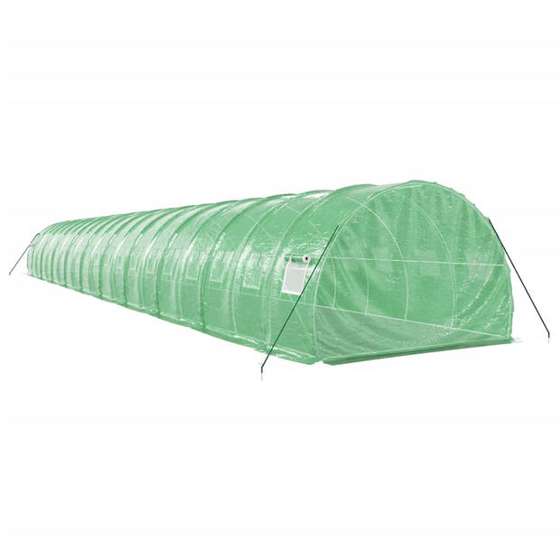 The Living Store Broeikas - XXL - Groen - 20 x 3 x 2 m - PE en gegalvaniseerd staal