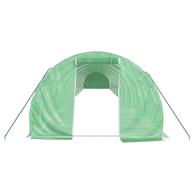 The Living Store Broeikas - XXL - Groen - 20 x 3 x 2 m - PE en gegalvaniseerd staal