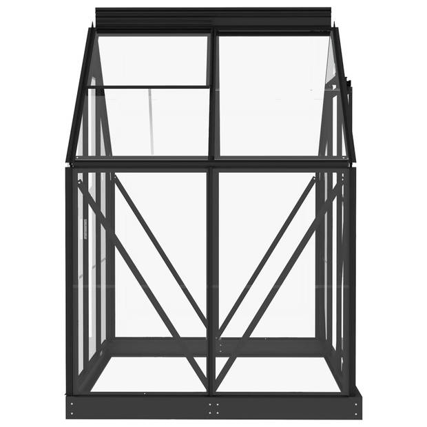The Living Store Kweekkas - 155 x 103 x 191 cm - Glas - Aluminium en staal - Antraciet