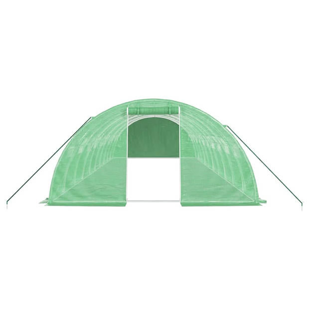 The Living Store Broeikas XL - 10 x 4 x 2 m - Gegalvaniseerd Staal - PE Materiaal - Groen