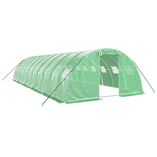 The Living Store Broeikas XL - 10 x 4 x 2 m - Gegalvaniseerd Staal - PE Materiaal - Groen