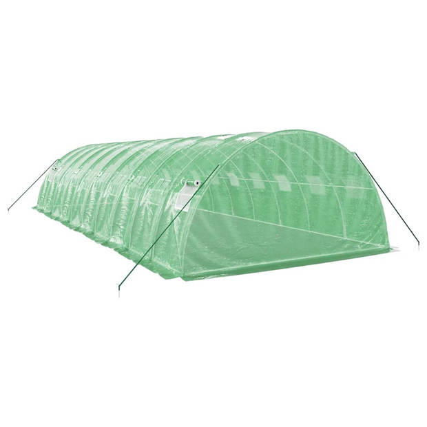 The Living Store Broeikas XL - 10 x 4 x 2 m - Gegalvaniseerd Staal - PE Materiaal - Groen