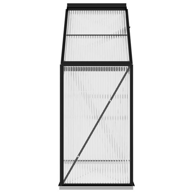 The Living Store Kweekkas - Aluminium - 190x70x132/202 cm - UV-bestendig