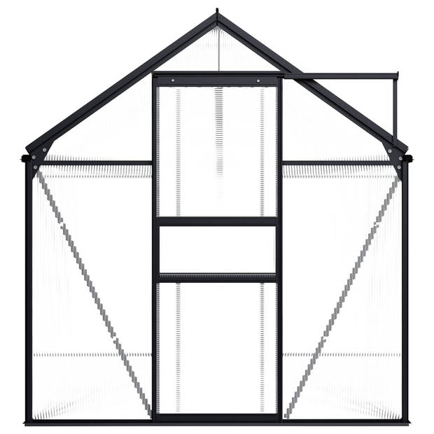 The Living Store Kweekkas - Aluminium - 190 x 370 x 125/195 cm - 7.03 m² - polycarbonaat panelen