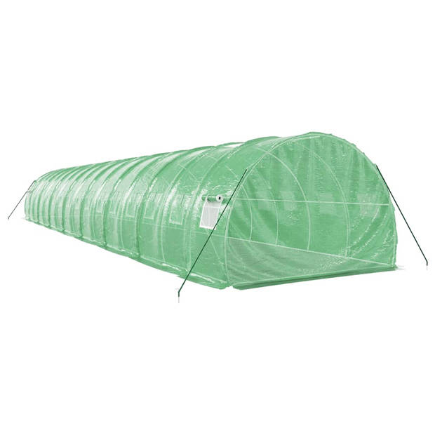 The Living Store Broeikas XXL - 16x3x2m - Groen - PE en gegalvaniseerd staal