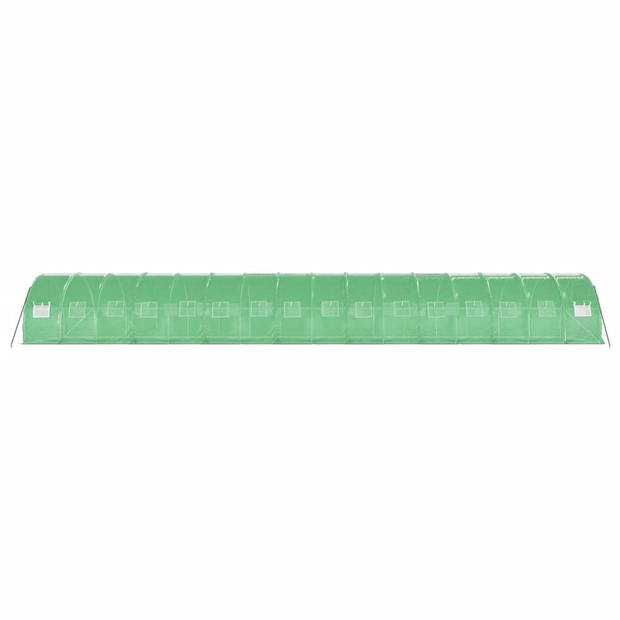 The Living Store Broeikas XXL - 16x3x2m - Groen - PE en gegalvaniseerd staal