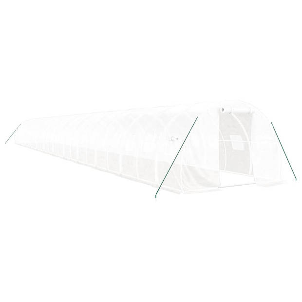 The Living Store Broeikas Combi 24x3x2 m - PE/gegalvaniseerd staal - wit