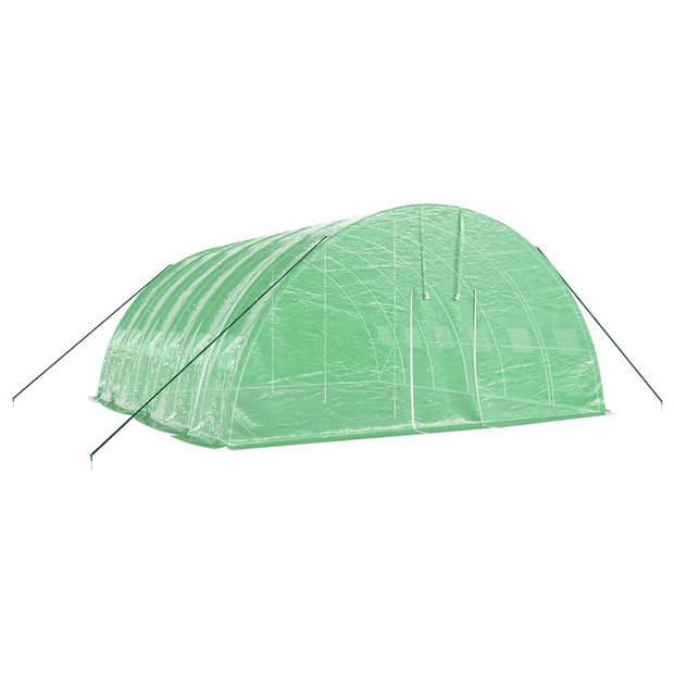 The Living Store Tuinkas Groen 6x6x2.85m - PE - Staal - 140 g/m² - Met 2 ritsen - Montage vereist