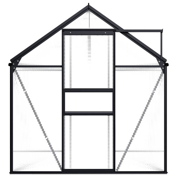 The Living Store Kweekkas - Aluminium - 190 x 250 x 125/195 cm - 4.75 m² - 7.6 m³ - 4 mm paneel - UV-bestendig