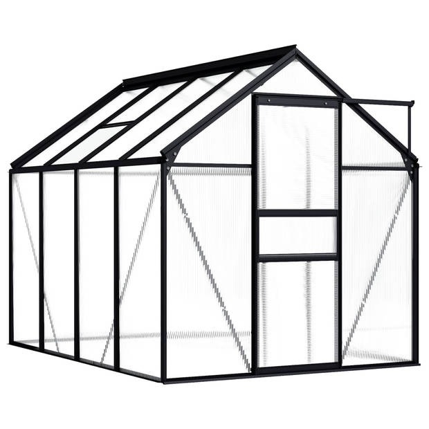 The Living Store Kweekkas - Aluminium - 190 x 250 x 125/195 cm - 4.75 m² - 7.6 m³ - 4 mm paneel - UV-bestendig