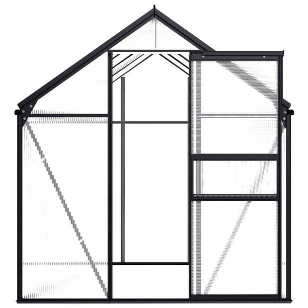 The Living Store Kweekkas - Aluminium - 190 x 250 x 125/195 cm - 4.75 m² - 7.6 m³ - 4 mm paneel - UV-bestendig